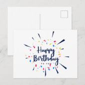 Carte Postale Joyeux anniversaire à vous confettis (Devant / Derrière)