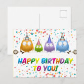 Carte Postale Joyeux Anniversaire à Vous de Hoot Owls (Devant / Derrière)