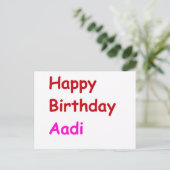 Carte Postale Joyeux anniversaire Aadi (Debout devant)
