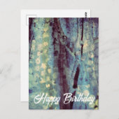 Carte Postale Joyeux Anniversaire Abstrait Bleu Mixte (Devant / Derrière)