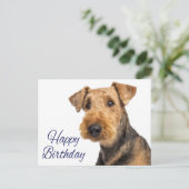 Carte Postale Joyeux Anniversaire Airedale Terrier Chien Chien C (Debout devant)
