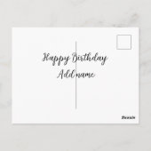 Carte Postale Joyeux anniversaire ajouter nom titre simple minim (Dos)