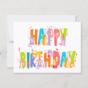 Carte Postale Joyeux Anniversaire Amateur de Chat Drôle Célébrat