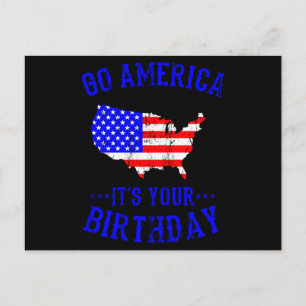 Carte Postale JOYEUX ANNIVERSAIRE AMÉRIQUE Jour de l'Indépendanc