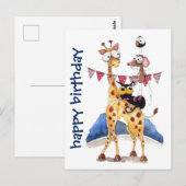 Carte postale - Joyeux Anniversaire Animaux Fantai (Devant / Derrière)