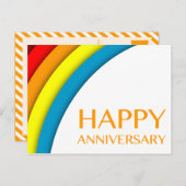 Carte Postale joyeux anniversaire (arc-en-ciel rétro) (Devant / Derrière)