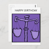 Carte Postale Joyeux anniversaire Astrologie Zodiac Libra Sign V (Devant / Derrière)