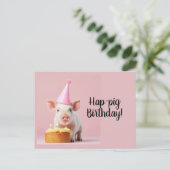 Carte Postale Joyeux anniversaire au cochon ! (Debout devant)