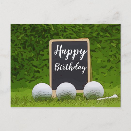 Carte Postale Joyeux Anniversaire Au Golfeur Avec Balle De Golf Zazzle Be