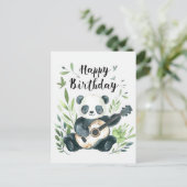 Carte Postale Joyeux anniversaire au Panda à l'aquarelle mignon (Debout devant)