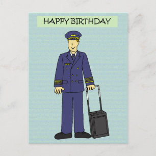 Carte Postale Joyeux anniversaire au pilote
