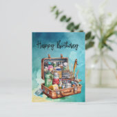 Carte Postale Joyeux anniversaire aux amateurs de pêche  (Debout devant)