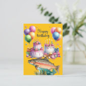 Carte Postale Joyeux anniversaire aux amateurs de pêche (Debout devant)