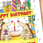 Carte Postale Joyeux Anniversaire aux Jumeaux