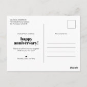 Carte Postale Joyeux Anniversaire aux Parents avec Photo (Dos)