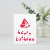 Carte Postale Joyeux Anniversaire avec bateau (Debout devant)