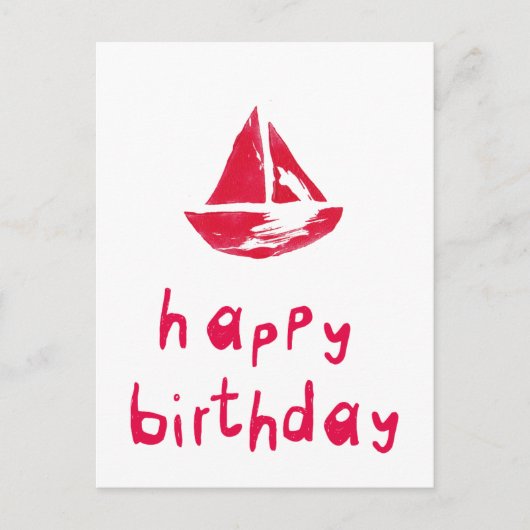 Carte Postale Joyeux Anniversaire avec bateau (Devant)