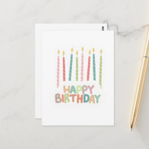 Carte Postale Joyeux Anniversaire avec Bougies allumées