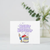 Carte Postale Joyeux anniversaire avec des bougies de gâteau d'a (Debout devant)