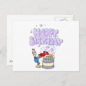 Carte Postale Joyeux anniversaire avec des bougies de gâteau d'a (Devant / Derrière)