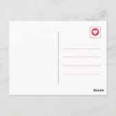 Carte Postale Joyeux Anniversaire avec des Pattes de Chat Rose M (Dos)