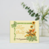 Carte Postale Joyeux anniversaire avec des rubans (Debout devant)