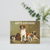 Carte Postale Joyeux Anniversaire avec Illustration de Chiens Vi (Debout devant)