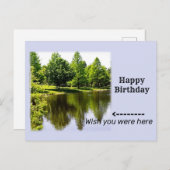 Carte Postale Joyeux anniversaire, avec la photo de Fishing Pond (Devant / Derrière)