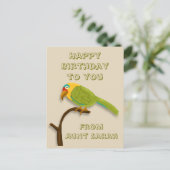 Carte Postale Joyeux anniversaire, avec perroquet coloré sur Per (Debout devant)