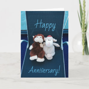 Carte postale Joyeux Anniversaire avec Singe et Ag