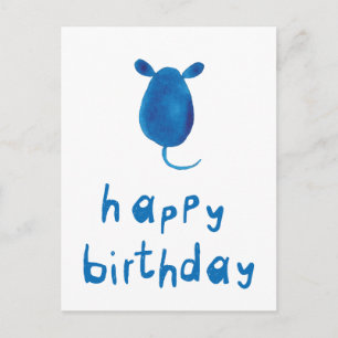 Carte Postale Joyeux Anniversaire avec souris