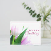 Carte postale Joyeux Anniversaire avec Tulips Phot (Debout devant)