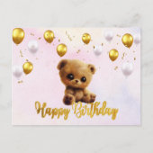 Carte postale "Joyeux anniversaire" avec un ours e (Devant)
