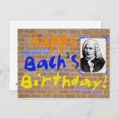 Carte Postale Joyeux anniversaire, Bach (Devant / Derrière)