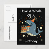 Carte Postale Joyeux Anniversaire Baleine Chantante (Devant / Derrière)