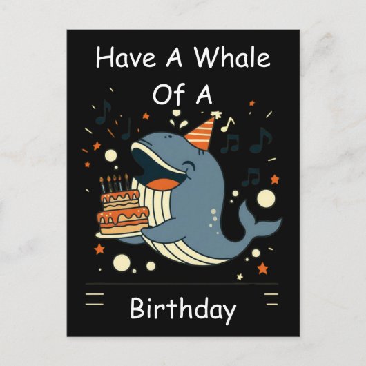 Carte Postale Joyeux Anniversaire Baleine Chantante (Devant)