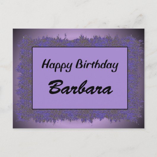 Carte Postale Joyeux anniversaire Barbara (Devant)