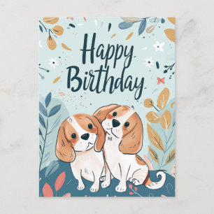 Carte Postale Joyeux Anniversaire Beagle Mignon
