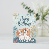 Carte Postale Joyeux Anniversaire Beagle Mignon (Debout devant)