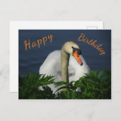 Carte postale Joyeux Anniversaire Beau Cygne (Devant / Derrière)