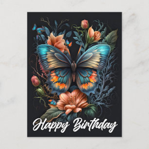 Carte Postale Joyeux anniversaire   Beau papillon