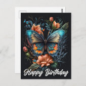 Carte Postale Joyeux anniversaire | Beau papillon (Devant / Derrière)