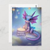 Carte Postale Joyeux Anniversaire Bébé Dragon (Devant / Derrière)