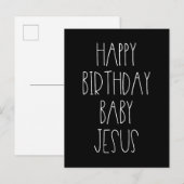 Carte Postale Joyeux anniversaire Bébé Jésus drôle Noël (Devant / Derrière)