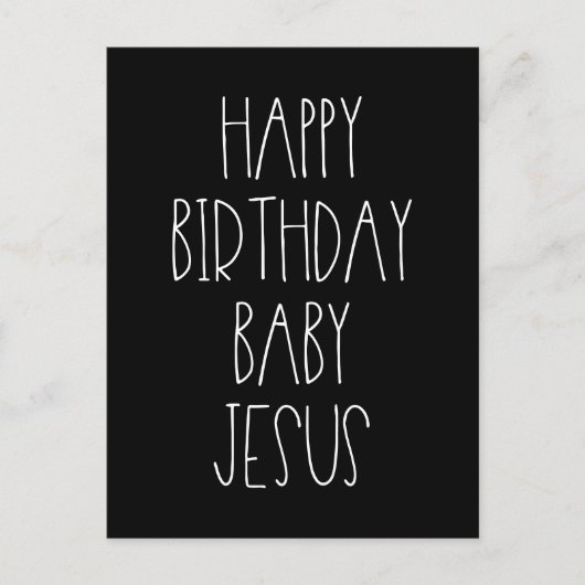 Carte Postale Joyeux anniversaire Bébé Jésus drôle Noël (Devant)