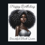 Carte Postale Joyeux anniversaire belle reine noire melanin sist<br><div class="desc">Joyeux anniversaire,  belle,  reine noire,  melanin poppin,  sista,  sistas,  reine,  reines,  mois de l'histoire noire,  junetdix,  kwanza</div>