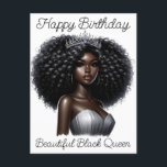 Carte Postale Joyeux anniversaire belle reine noire melanin sist<br><div class="desc">Joyeux anniversaire,  belle,  reine noire,  melanin poppin,  sista,  sistas,  reine,  reines,  mois de l'histoire noire,  junetdix,  kwanza</div>