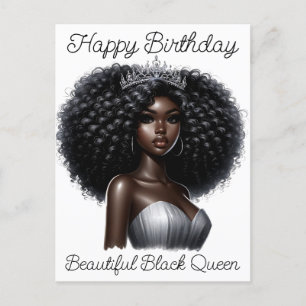 Carte Postale Joyeux anniversaire belle reine noire melanin sist