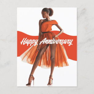 Carte Postale Joyeux Anniversaire Belle. Sœur Mélanine Noire.