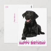 Carte Postale Joyeux anniversaire Black Labrador Retriever Chien (Devant / Derrière)